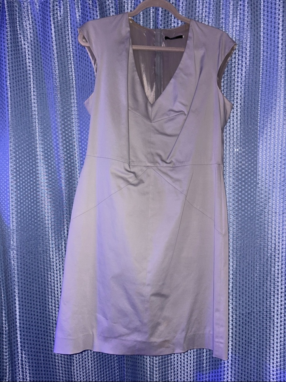 Hugo Boss Sleeveless V-Neck Midi Dress in Grey